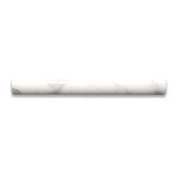 Stone Center Online - Calacatta Gold Marble Round Covering Edge Pencil Liner Trim Molding, 1 piece - Molding And Trim