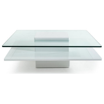 Andreas Modern White Glass Coffee Table