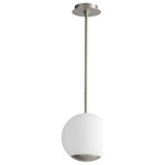 Oxygen Lighting - Terra 10" Opal Mini-Pendant, Satin Nickel - Stylish and bold. Make an illuminating statement with this fixture. An ideal lighting fixture for your home.