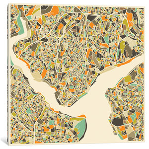 iCanvasART Abstract City Map of Melbourne Canvas Print 37 x 37