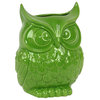 Ceramic Owl Vase, Lime Green