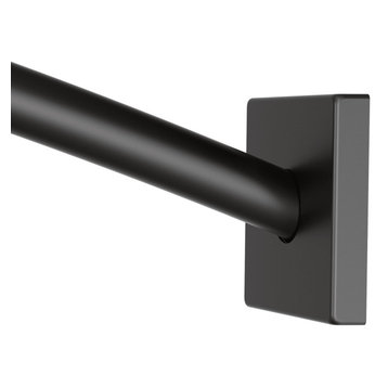Moen Triva Adjustable Curved Shower Rod Matte Black, CSR2168BL
