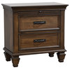 Franco 2-drawer Nightstand With Pull Out Tray Burnished Oak