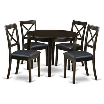 5-Piece Small Kitchen Table And Chairs Set, Round Table And 4 Dining Chairs