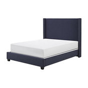Casey Wingback Upholstered Bedset, Navy, King