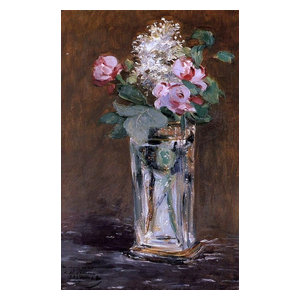 Edouard Manet Pinks And Clematis In A Crystal Vase Wall Decal