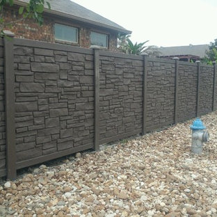 Inspiration for an expansive modern backyard full sun formal garden for spring in Austin with a garden path and gravel.