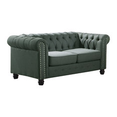 Kimber Linen 2-Piece Sofa and Love Seat Set, Olive