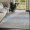 Abani Vista Modern Area Rug, Ombre Linear Blue and Gray, 5'3"x7'6"