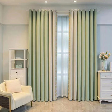 QYFL2302HA 2023 New Arrival Petrel Blue Grey Green Chenille Ready Made Curtains