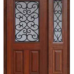 Prehung Sidelite Door 80 Fiberglass Palermo 1/2 Lite GBG Glass - Front Doors