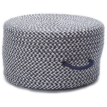 Colonial Mills Pouf Houndstooth Pouf Navy Round