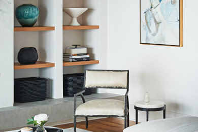 Transitional living room photo in Charlotte