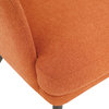 Jenson Accent Chair With Orange Fabric and Gray Legs