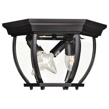 Savoy House Meridian 3-Light Outdoor Ceiling Light M50059BK, Black