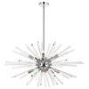 Elegant Lighting 2502D32 Sienna 10 Light 32"W Crystal Sputnik - Chrome