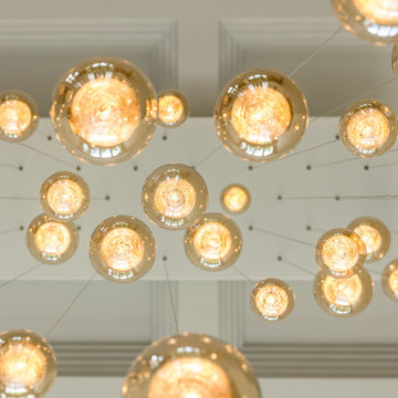 KADUR | Large Entry Way Foyer Chandelier | Two Story Blown Glass Chandelier