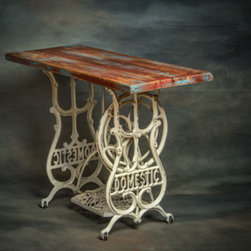 Vintage Console Table with White Base - Console Tables