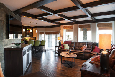 Example of an eclectic home bar design in Portland