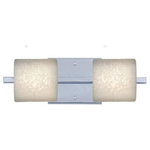 Besa Lighting - Besa Lighting 2WS-7873ST-LED-CR Paolo - 14.63" 10W 2 LED Bath Vanity - Contemporary Paolo enclosed half-cylinder design features handcrafted glass. This modern wall light offers flexible design potential for a variety of bath/vanity decorating schemes. Mount horizontally or vertically. ADA-Compliant. Our Opal glass is a soft white cased glass that can suit any classic or modern decor. Opal has a very tranquil glow that is pleasing in appearance. The smooth satin finish on the clear outer layer is a result of an extensive etching process. This blown glass is handcrafted by a skilled artisan, utilizing century-old techniques passed down from generation to generation. The vanity fixture is equipped with plated steel square lamp holders mounted to linear rectangular tubing, and a low profile square canopy cover. These stylish and functional luminaries are offered in a beautiful Chrome finish.  Mounting Direction: Horizontal/Vertical  Shade Included: TRUE  Dimable: TRUE  Color Temperature:   Lumens: 450  CRI: +  Rated Life: 25000 HoursPaolo 14.63" 10W 2 LED Bath Vanity Chrome Stucco GlassUL: Suitable for damp locations, *Energy Star Qualified: n/a  *ADA Certified: YES *Number of Lights: Lamp: 2-*Wattage:5w LED bulb(s) *Bulb Included:Yes *Bulb Type:LED *Finish Type:Chrome