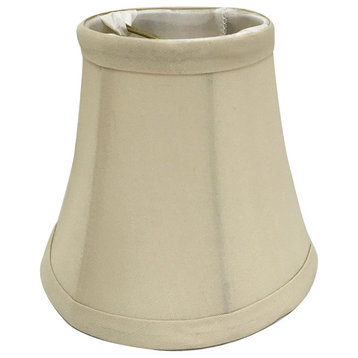 Chandelier Lamp Shade, 3"x5"x4.5", Soft Bell, Beige, Clip-On, Single