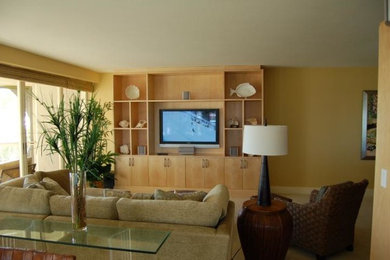 Example of a trendy living room design in Miami