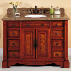 Traditional 48 inch Bathroom Vanity Burled Wood Finish - Bathroom Vanities And Sink Consoles