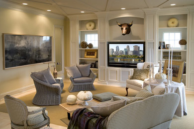 Example of an eclectic living room design in Indianapolis