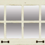 My Barnwood Frames - Farmhouse Mirror, 8 Window Pane Mirror, 8 Pane, White - This Farmhouse style 8 window pane white mirror is a great addition to any home, cabin, or farmhouse.  This antique white barnwood mirror has 8 window panes, is approximately 37.5 inches wide X 21.75 Inches tall and _ inches deep.  The rustic white mirror is made from reclaimed wood, and as such each mirror is unique and has its own charm and character.  All of our reclaimed windowpane mirrors are made right here in the USA.  This rustic white window pane mirror comes with one rustic pull handle at the bottom of the mirror to give it a unique look.  Dimensions:  37.5 inches wide X 21.75 inches tall and _ inch deep. Hanging hardware included. Weight 12 lbs.