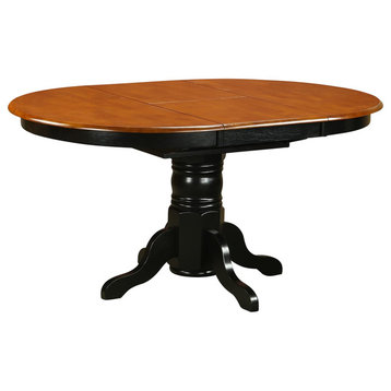 Avon Oval Table With 18" Butterfly Leaf, Black and Cherry Finish