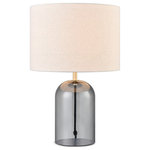 Light Society - Milan Table Lamp - With a sleek, smokey glass base and a classic linen shade, this simplistic stunner lends a certain allure to your abode. This lamp would give you the perfect glow bedside and would work equally as well in your living room beside your favorite reading chair. With a warm radiance, this lamp is a necessity.