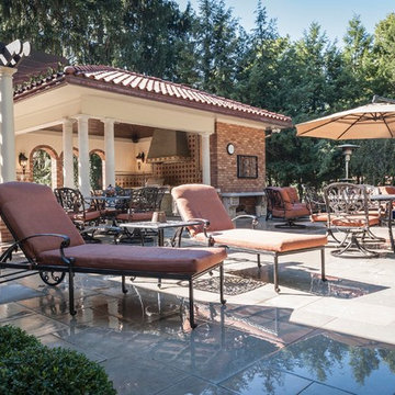 Tuscan Style Outside Kitchen and Pool