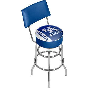 Bar Stool - University of Kentucky Text Stool with Foam Padded Seat and Back