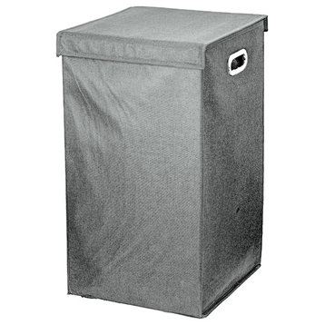 Collapsible Laundry Hamper Grey, 25.5"x15"