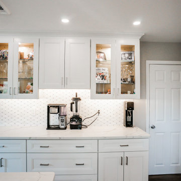Light & Bright White Kitchen With Glass Cabinets