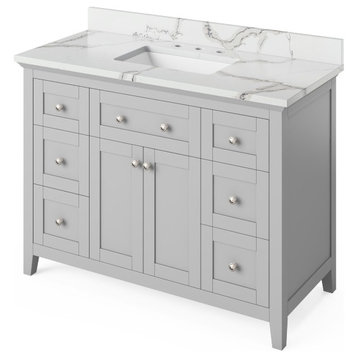 Jeffrey Alexander Chatham 48" Grey Single Sink Vanity With Quartz Top