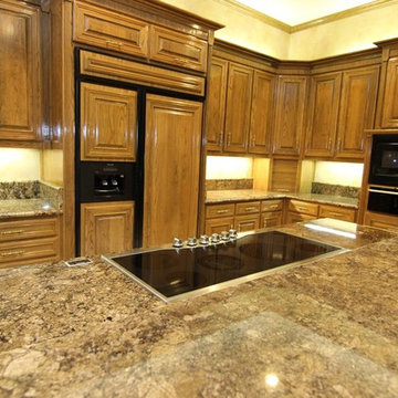 Coliseum kitchen with custom granite sink and Ogee edge