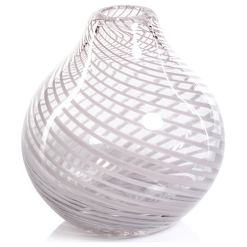 Chantilly Blush Swirl Glass Bud Vase, Onion