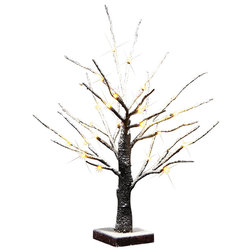 Contemporary Christmas Trees Christmas Decoration 24 LED Bonsai Snow Tree by Lightshare