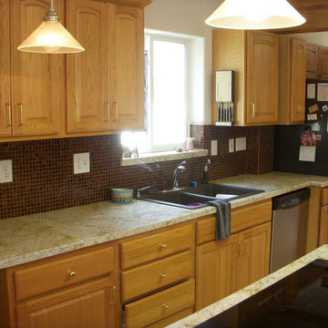 Colonial Cream 18x26 Granite Mini-Slab Kitchen Counter Remodel