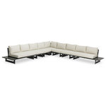 Meridian Furniture - Maldives Cream Water Resistant Fabric Outdoor Patio Modular Sectional - Create your own custom contemporary look on the deck or porch with the addition of this Maldives outdoor patio armless chair. Part of a large collection that lets you mix and match modular pieces to get the look you crave most. This modular sectional has cream water resistant fabric with a base made from grey aluminum, so it's sturdy, tough, and ready to face the elements with impeccable beauty, season in and season out. Shop the contemporary pieces in this collection to create the outdoor entertaining area of your dreams.