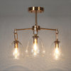 LNC 3-Light 19.3" Polished Gold Modern/Contemporary LED Semi-Flush Mount Light