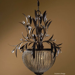Cristal-De-Lisbon-3-LT-Bronze-Finish-Chandelier-2 - Chandeliers