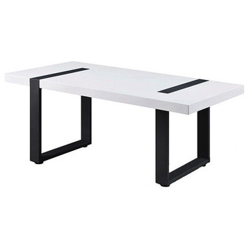 Metal Coffee Table, White and Black