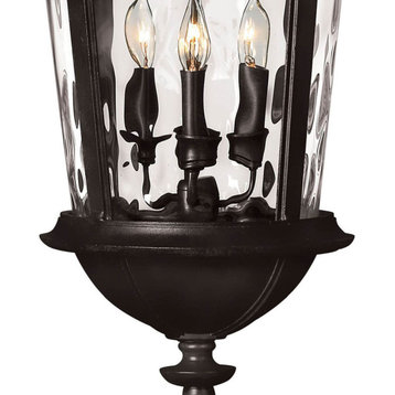 Hinkley Lighting Windsor 4 Light 13" Large Outdoor Hanging Lantern, Black