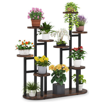 Tribesigns Plant Stand Indoor, Multi-Tiered 11 Potted Plant, Brown