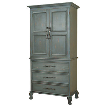 Country Blue 3-Drawer Armoire