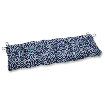 New Damask  Marine 60x18" Outdoor Tufted Bench/Swing Cushion