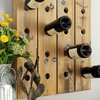 Rustic Brown Wood Wall Wine Rack 55414