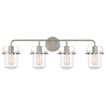 Designers Fountain - Designers Fountain 90604-BN Jaxon - 4 Light Bath Vanity - Shade Included: Yes  Dimable: YJaxon 4 Light Bath V Brushed Nickel ClearUL: Suitable for damp locations Energy Star Qualified: n/a ADA Certified: n/a  *Number of Lights: Lamp: 4-*Wattage:60w Medium Base bulb(s) *Bulb Included:No *Bulb Type:Medium Base *Finish Type:Brushed Nickel